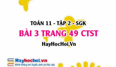 Bài 3 trang 49 Toán 11 tập 2 Chân trời sáng tạo